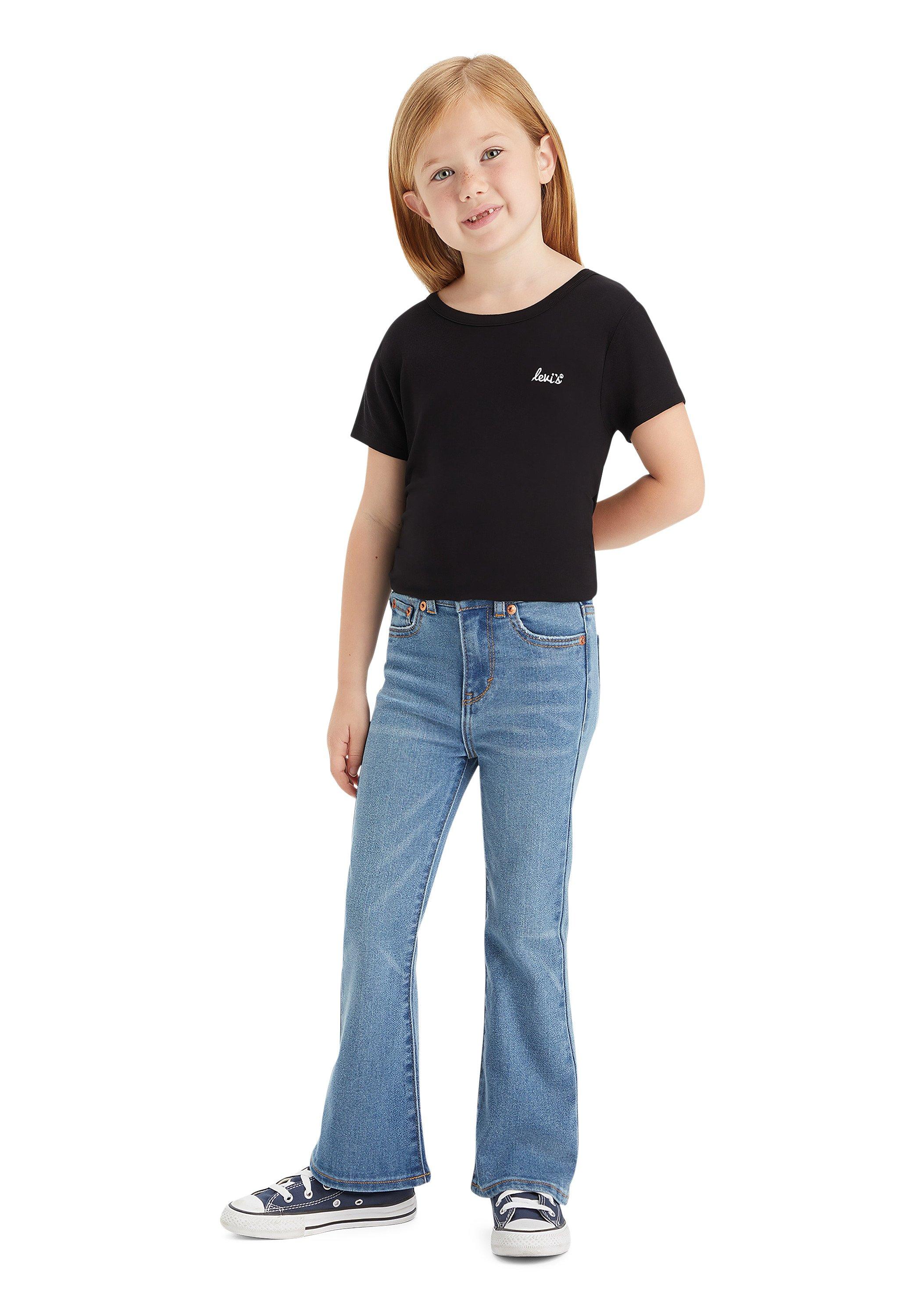 Levi's Little Girls' 726 High Rise Flare Medium Blue Wash Denim Jeans - MEDIUM BLUE